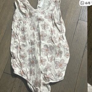 Rylee + Cru Floral One Piece in Cream and purple 18-24m